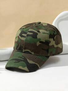 1pc Unisex Camouflage Baseball Cap Outdoor Travel Sports Casual Trucker Hat - Multicolor - View 1