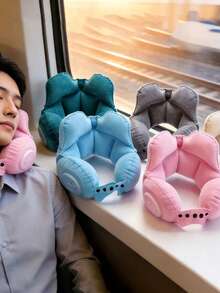U-Shaped Neck Pillow, Crown Design, Press-To-Inflate, Supports Neck And Relieves Fatigue, Suitable For Car, Airplane Travel, Outdoor Camping And Napping, Camping Essential, Travel Essential - Multiple Styles - View 8