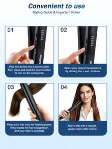 CRASTS Hair Straightener And Curler 2 In 1, Ceramic Flat Iron With 6 Adjustable Temperature 130℃ To 230℃, Fast Heating Hair Styling Tool With 360° Swivel Cord For All Hair Types, Black - Black - View 7