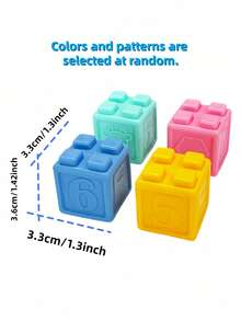 Soft Large Particle Rubber Building Blocks Stacking Toy, Baby Teething Chewing Toy, Human-Shaped Sensory Toy, Children's Toy, Christmas Gift - Multicolor - View 4