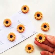 5/10/15pcs Funny Sunflower Shaped Resin Fridge Magnets, Perfect For Decorating Kitchen Refrigerator, Suitable For Kitchen, Living Room, Office And Wallpaper, Also Can Be Used As Holiday Gifts - Multicolor - View 6