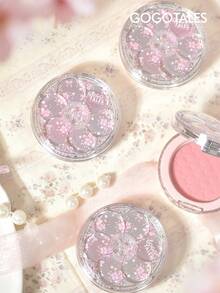 GOGO TALES Huajian Glow Solid Color Blush, Mencerahkan, Membentuk Kontur dan Memperluas Warna, Perona Pipi Kontur 3D Saturasi Rendah, Bedak Perona Pipi Highlighter dan Kontur, Cocok Untuk Pemula GOGOTALES - #G01 Merah Muda Persik - View 10