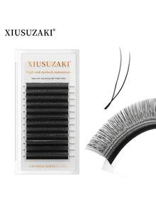 XIUSUZAKI Bộ lông mi giả nối kiểu U YY 12 hàng C/D 8-15mm màu đen, fan làm sẵn dạng chùm 0.07mm, mềm, tạo độ dày từng sợi, xốp dày dài, dễ gắn, dụng cụ trang điểm, phù hợp cho người mới bắt đầu - Xem 9
