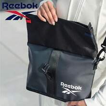 Tas Selempang Tahan Air Reebok Functional Flap, Tas Bahu Kapasitas Besar Warna Blok, Tas Kurir Kasual untuk Komuter dan Aktivitas Luar Ruangan - Hitam - View 3