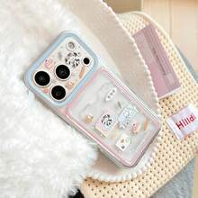 GUCADI Pink Card Holder Korean Cartoon Animal Full Coverage TPU Soft Shell Phone Case Compatible With Apple 18Pro Max/17/16/15/14/13/12/11 All Series - Multicolor - View 11