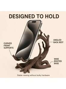 Creative Branch-Shaped Phone Stand Set (2pcs) - Rustic Branch Design Desktop Phone Holder - Portable Smartphone Stand - Suitable For Home And Office Decor - Multicolor - View 4