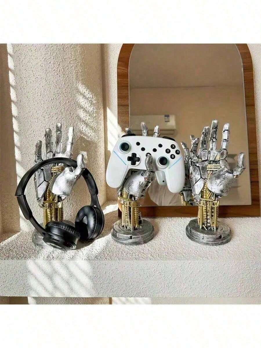 1pc Cyberpunk Mechanical Hand Game Controller Holder Headphone Stand Desktop Ornament Room Storage Organizer - Birthday Gift - Perfect Gift - Holiday Gift