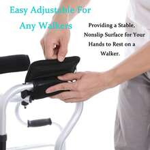 Walker Grips (2 Packs), Soft Padded Hand Covers, Non-Slip Comfortable Cushion Padding For Folding Walker Handle, Moisture Wicking Mobility Accessory - Black - View 10