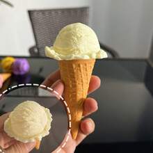 1 pieza Modelo de cono de helado de simulación realista, juguete de comida realista, accesorio de escenario de fotografía, accesorio de escaparate, accesorio de entrenamiento cognitivo, regalo de cumpleaños/graduación - cono pequeño - Ver 14