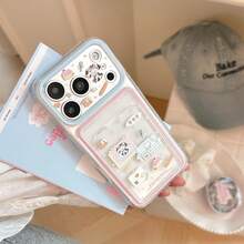 GUCADI Pink Card Holder Korean Cartoon Animal Full Coverage TPU Soft Shell Phone Case Compatible With Apple 18Pro Max/17/16/15/14/13/12/11 All Series - Multicolor - View 6