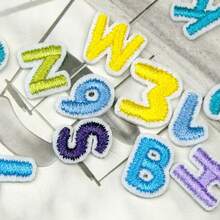 1 Set Embroidered Iron-On Mini Letter Applique Patches, Suitable For Embroidering Names, Backpacks, Clothing, Decorative Accessories, Gifts - Multicolor - View 6