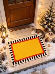 1pc Yellow Striped Rug, Hallway Runner, Area Rug, Home Decor, Living Room Area Rug, Living Room Home Decor, Room Decor, Washable Rug, Christmas Gift - Multicolor - View 3