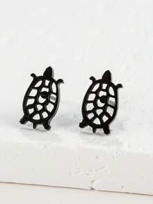 1 Pair Hollow Turtle Earrings Stainless Steel Cute Sea Animal Ear Jewelry Tiny Tortoise Earrings Gift For Animal Lovers - GED367 - View 12