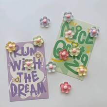 6/8/12pcs Vibrant Cute Flower Fridge Magnets, Suitable For Home Kitchen Office Whiteboard Decoration, Home Decor, Room Decor, Refrigerator Kitchen Magnets, Gift For Friends And Family - Multicolor - View 5
