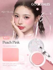 GOGO TALES Huajian Glow Solid Color Blush, Mencerahkan, Membentuk Kontur dan Memperluas Warna, Perona Pipi Kontur 3D Saturasi Rendah, Bedak Perona Pipi Highlighter dan Kontur, Cocok Untuk Pemula GOGOTALES - #G01 Merah Muda Persik - View 7