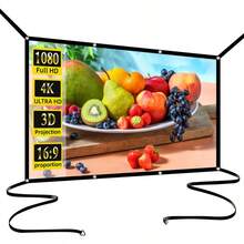 GAINVANE 84-150 Inch Washable Soft Projector Screen, No Drilling Required Easy Installation, Comes With Hooks, Foldable Portable Pocket Screen, Suitable For Outdoor Camping, BBQ, Pool Party, Ironing, Home Theater And More, Extended Version - View 1