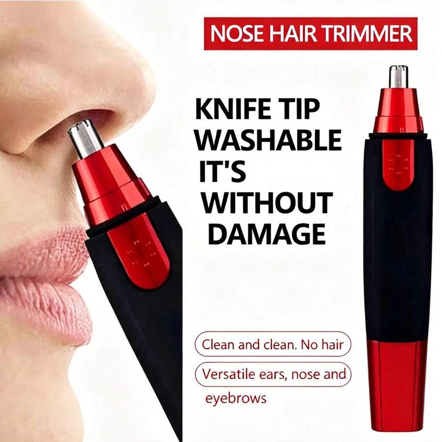 AXH Men's Nose & Ear Hair Trimmer, Stainless Steel Manual Waterproof Portable Nose Hair Shaver