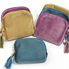 1pc 6-Layer Velvet Jewelry Storage Bag, Korean Velvet Material With Tassel Pendant, Multi-Function Jewelry Organizer Bag For Rings, Earrings, Necklaces, Travel And Home Jewelry Storage, Gift Box Bag - Storage Bag - View 7