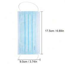 Cofoe Face Mask, 50pcs Blue Disposable Masks, 3-Ply Non-Woven Fabric Protective Masks, With Elastic Ear Loops, Breathable Dust-Proof, Suitable For Adults - View 5