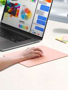 Reversible Double-Sided PU Leather Mouse Pad Waterproof Non-Slip Blue Pink Pastel Aesthetic Cute Desk Mat For Office Gaming Laptop Student - View 2