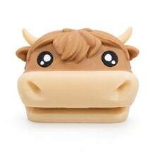 1pc Highland Cow Shaped Desktop Storage Box, Cute Cow Shaped Sticky Note Dispenser, Multi-Functional Office Desktop Organizer, Highland Cow Desktop Storage, Sticky Note Dispenser, Cute Stationery Storage Box, Desktop Storage Box - Multicolor - View 1