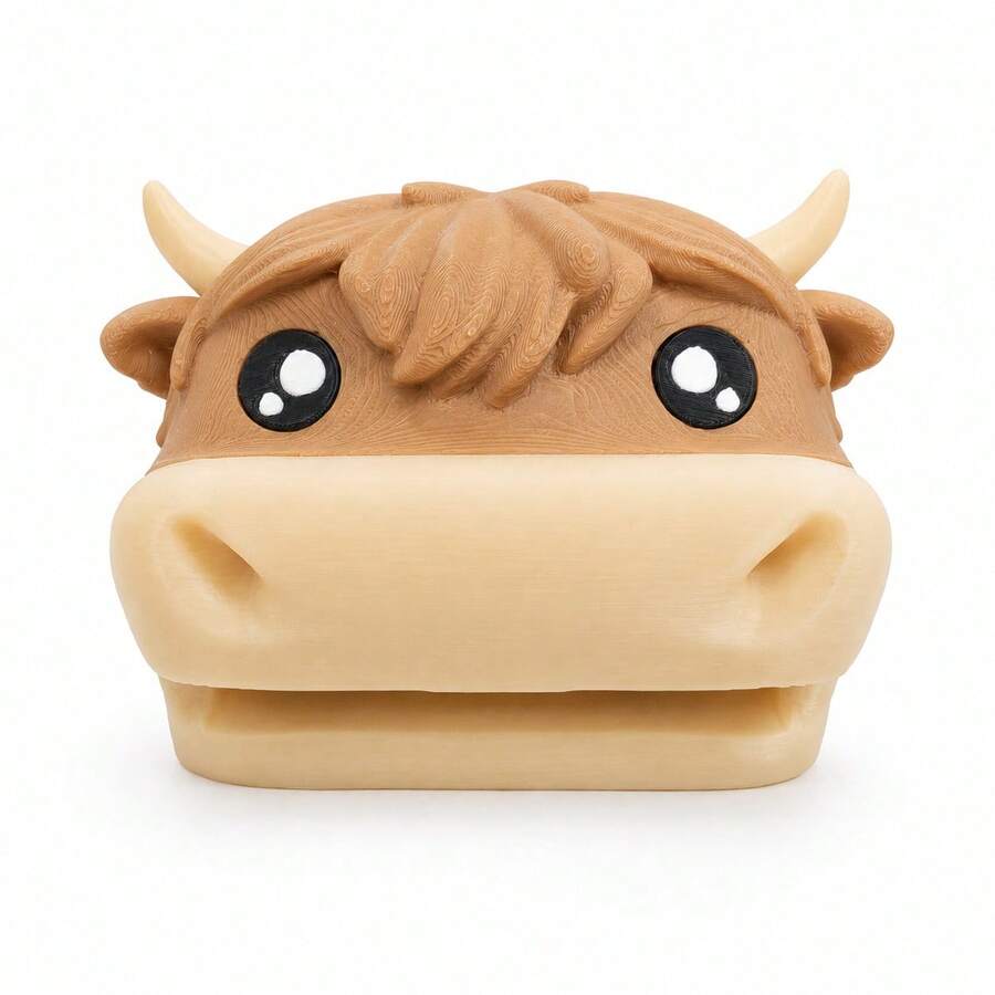 1pc Highland Cow Shaped Desktop Storage Box, Cute Cow Shaped Sticky Note Dispenser, Multi-Functional Office Desktop Organizer, Highland Cow Desktop Storage, Sticky Note Dispenser, Cute Stationery Storage Box, Desktop Storage Box - Multicolor - View 1