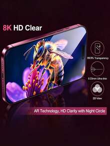 5Pcs Full Coverage Clear Tempered Glass Screen Protector, HD Anti-Scratch Easy Install Phone Glass Film Compatible With IPhone Duo/18/18 Pro/18 Pro Max/17/16/15/14/13/12/11 - Clear - View 4