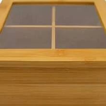 Caixa De Chá Organizadora Bambu Estojo 4 Divisórias Madeira Caixa Bambu 4 Divisórias Marrom-claro - Multicolorido - Visão 1