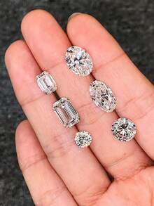 1pc 1-10ct Precision Cut Moissanite Loose Stone, D Color VVS1 Clarity, Suitable For DIY Jewelry, Perfect Gift Choice - White - View 3
