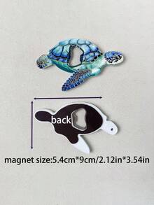 1pc Defined Printed Foil Stamped Embossed Double-Sided Landscape Design Bottle Opener Fridge Magnet, Suitable For Home Decor, Daily Refrigerator Use, Bottle Opening, Holiday Birthday Gifts And Travel Souvenirs - Multicolor - View 3