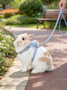1 Set Verstellbare Bienen- & Kaninchen-Leine, Cute Bee Design - Outdoor Walking Training Tether Cord Set - Suitable For Small Pets And Rabbits - I-Beam Anti-Snatching - Pet Supplies - Rabbit Supplies - Rabbit Cat Tether Cord And Collar - Multicolor - View 8
