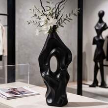 A Plastic Vase With A Cut-Out Design-A Modern Decorative Piece Suitable For Home Decor, Living Rooms, Bedrooms, Bookshelves, Tabletops, And More. - B - View 6