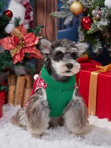 Christmas Dog Sweater, Santa Claus & Reindeer Knitted Pet Jumper, Warm Winter Xmas Clothes For Small Medium Dogs, Holiday Party Pet Outfit - Multicolor - View 10
