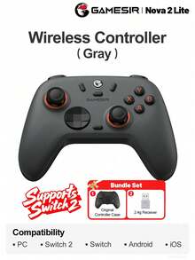 GameSir Nova 2 Lite PC Gamepads Compatible With Switch 2 Controller For Switch Windows PC IOS Android Mobile Phone Hall Effect Sticks ,Two-Stage Hall Effect Analog Triggers,1000Hz Polling Rate White ,Gray, Champion Edition And Rokid Edition - Nova 2 Lite - View 14