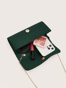REMANLAND Fashionable Deep Green Party Clutch, Eye-Catching Pleated Satin Design With Sparkling Rhinestones, Suitable For Prom, Cocktail Party And Special Occasion Evening Bag - Dark Green - View 5