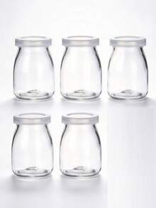 7pcs 100ml Heat-Resistant Small Pudding Bottles, Yogurt Jars, Cork Lid Mason Jars, Mousse Cups, Lucky Star Mason Jars, Mini Glass Wish Bottles, Portion Control Jars, Jewelry Storage Bottles, Suitable For Bedroom Storage Jars - Multicolor - View 15