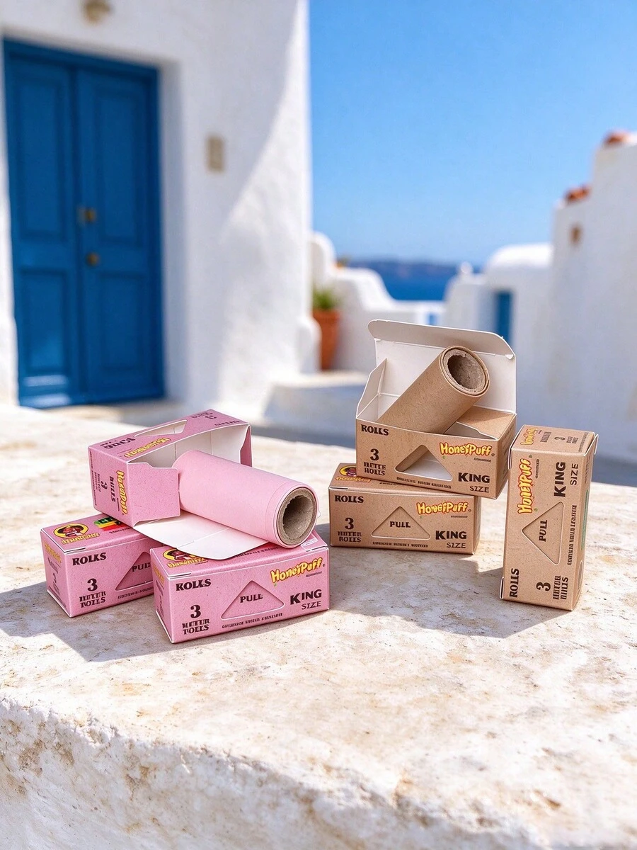 3 Rolls, Brown / Pink Dual-Color Rolling Paper 3 Meters Long, Easy-Tear Portable Carry-Along, Self-Control Rolling Paper With Customizable Cutting, Rolling Accessories