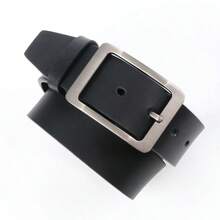 1pc Men's Framed Pin Buckle Belt With Polished Plain Strap, Coordinating Belt Loop And Subtle Seam Detailing, Understated Casual-Dress Design - ZH025 - View 14