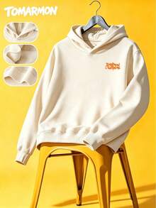 TOMARMON Hooded Sweatshirt, Fun Parent-Child Slogan Print Long Sleeve Pullover Top, Casual Children's Wear Parent-Child Vibe Outfit - Apricot - View 4