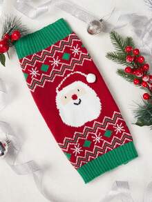 Christmas Dog Sweater, Santa Claus & Reindeer Knitted Pet Jumper, Warm Winter Xmas Clothes For Small Medium Dogs, Holiday Party Pet Outfit - Multicolor - View 15