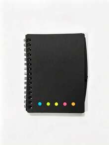 1pc/5pcs Multi-Color Spiral Pocket Notebook With Pen Holder, Sticky Notes And Colorful Index Tabs - Durable Brown Paper Cover Notebook, Portable Small Size, Bohemian Mini Notebook With Colorful Index Tabs, Built-In Pen Slot Portable Design, Student Graduation Birthday Gift, Office Supplies, Cute Pencil - Various - View 9