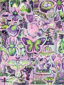 50pcs Purple And Green Forest Stickers, Waterproof Vinyl Aesthetic Graffiti Stickers For Water Bottles, Scrapbooking, Phone Cases, Tablets, Laptops, Cars, Books, Helmets, Notebooks, Skateboards, Guitars, Computers - Multicolor - View 11