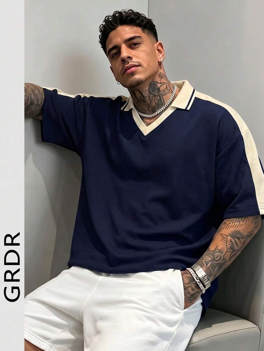 GRDR Men's Fashion Loose Short Sleeve T-Shirt | Exquisite Design | Summer Essential | Easy To Match | Show Off Your Style