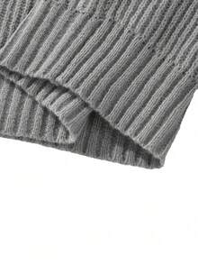 Men's Solid Color Minimalist Warm Sweater, Versatile Casual Daily Commute Sweater, Autumn/Winter - Dark Grey - View 6