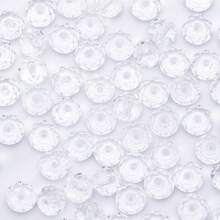 手工珠飾用扁圓玻璃珠 8mm/6mm/4mm (60/80/115顆) 可重複使用散珠 DIY 手作配件，亮面藍綠色 - 白色 - 查看 6