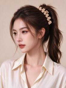 10/5/1pc Random Color Multi-Style Geometric Large Hair Claw Clips, Fashionable Elegant Daily Casual Half-Up Hair Clips Hair Accessories For Women - Multicolor - View 5
