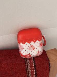 Polka Dot Strawberry Bow Earphone Case Compatible With Pods 5, Pro 3, Pods Pro 2, 4th Gen Apple 3 Wireless Bluetooth Earphones, 2nd/3rd Gen, Minimalist 1/2 - Red - View 11