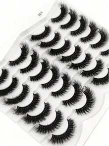 Curled Voluminous Eyelash Extensions, Cross Eyelashes, Natural Fluffy Eyelashes, Faux Mink Eyelashes, DD Curl Natural Long False Eyelashes Extension, Handmade Curled 3D Eyelashes Makeup Faux Eyelashes, Mixed Style False Eyelashes, Reusable Practice Eyelashes, Reusable - Black - View 3