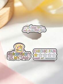 Neurodiversity Quote Enamel Pins, Colorful Slogan Brooch, Toast Star Badge For Backpack Clothing Decoration - Multicolor - View 9