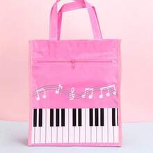 10pcs Piano Tote Bag, Travel Weekend Bag, Reusable Music Tote Bag, Casual Fashion, High Quality High Value. Musical Note Pattern, Suitable For School, Shopping And Commuting - Ideal Gift For Music Lovers, Suitable For Business Briefcase, Suitable For Work And Daily Use, Halloween, Christmas/Birthday/New Year Gift - Black - View 17